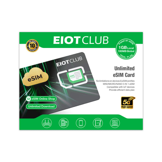 EIOTCLUB Physical eSIM Card: Unlimited Global Downloads, Pre-Cut, Compatible with Android & Apple